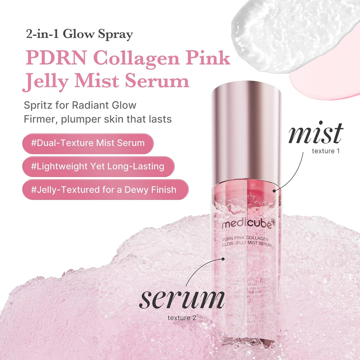 Medicube PDRN Pink Collagen Glow Jelly Mist Serum
