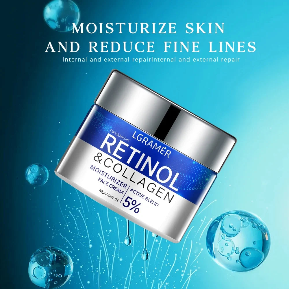 Crema de retinol para eliminar arrugas, antienvejecimiento, reafirmante, efecto lifting, atenúa líneas de expresión, blanqueadora, hidratante, iluminadora, cuidado de la piel, cosmético
