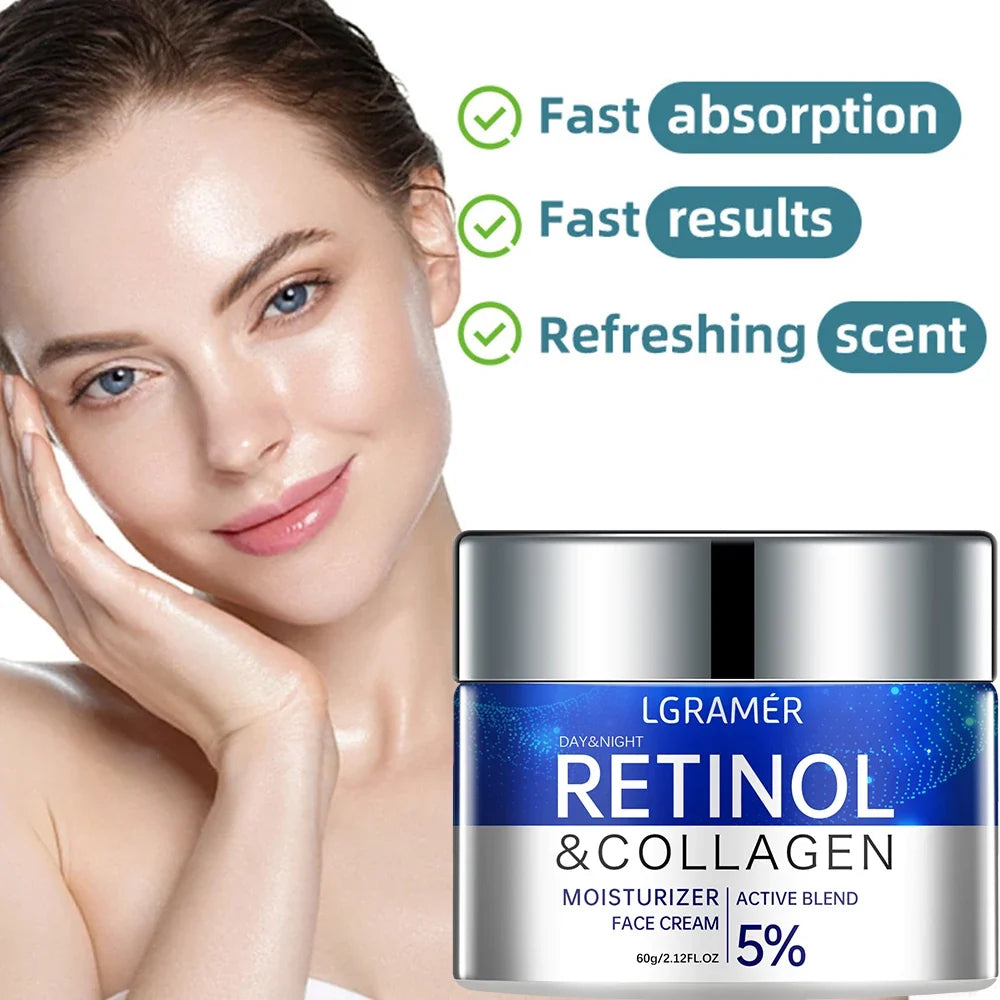 Crema de retinol para eliminar arrugas, antienvejecimiento, reafirmante, efecto lifting, atenúa líneas de expresión, blanqueadora, hidratante, iluminadora, cuidado de la piel, cosmético