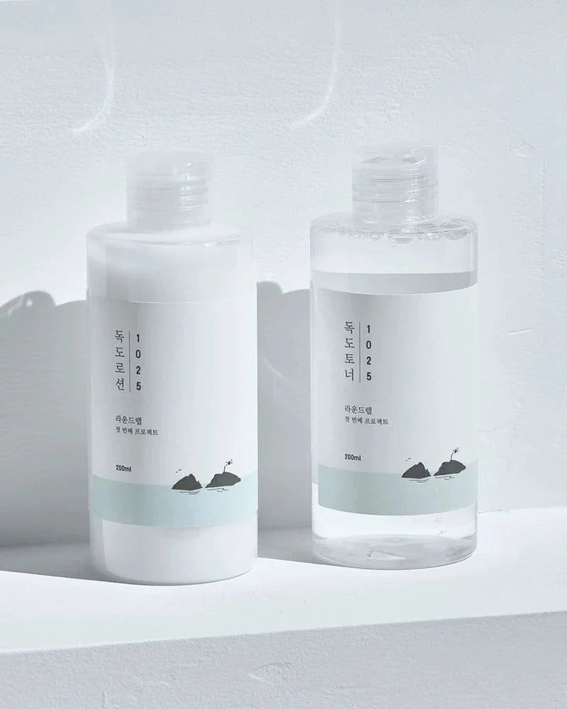 ROUND LAB 1025 Dokdo Toner + Lotion Duo – Set de cuidado facial coreano hidratante